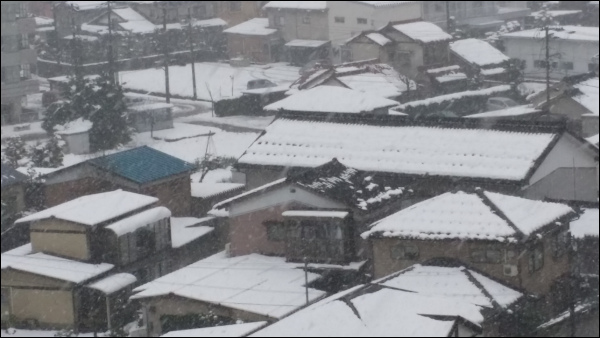 屋根屋根に積もった雪