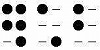 墨点字「セカイ」